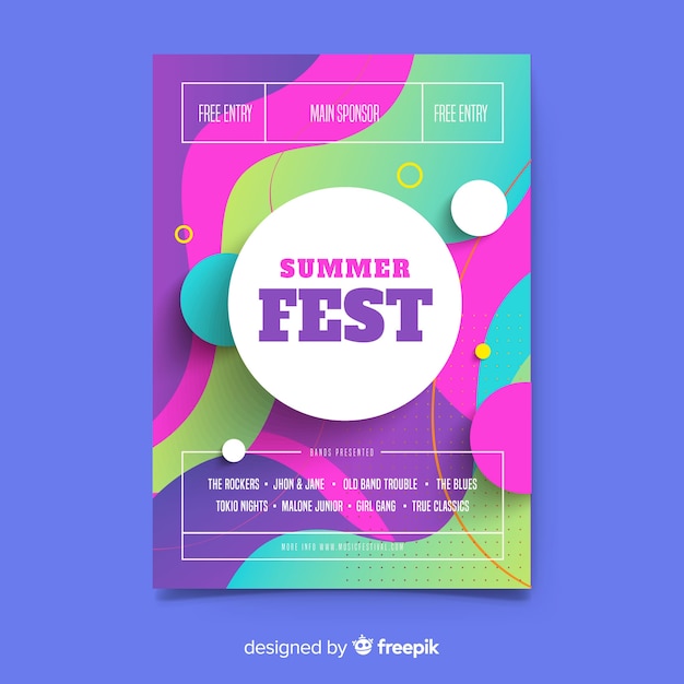 Liquid effect music poster template