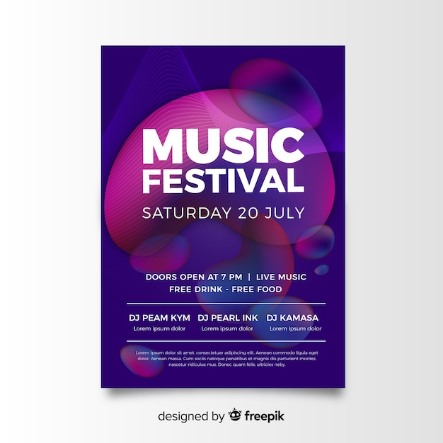 Liquid effect music poster template