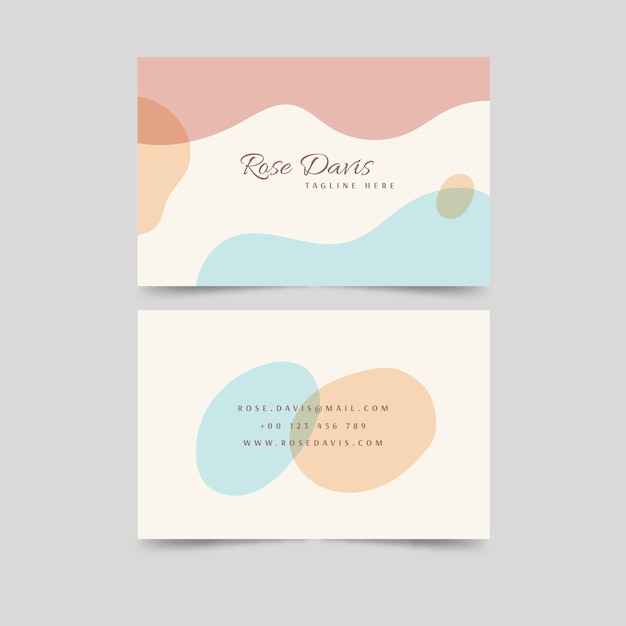 Free vector liquid effect pastel coloured business card