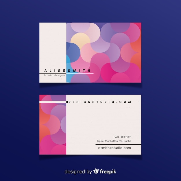 Liquid gradient business card template