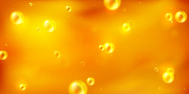 Free vector liquid honey oil or juice texture with bubbles