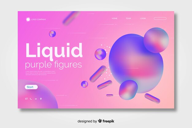 Liquid landing page with light