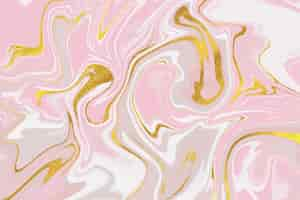 Free vector liquid marble background with golden gloss texture