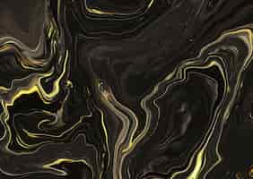 Free vector liquid marble design in black and gold 1603
