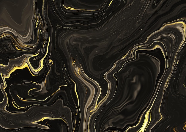 Liquid marble design in black and gold 1603