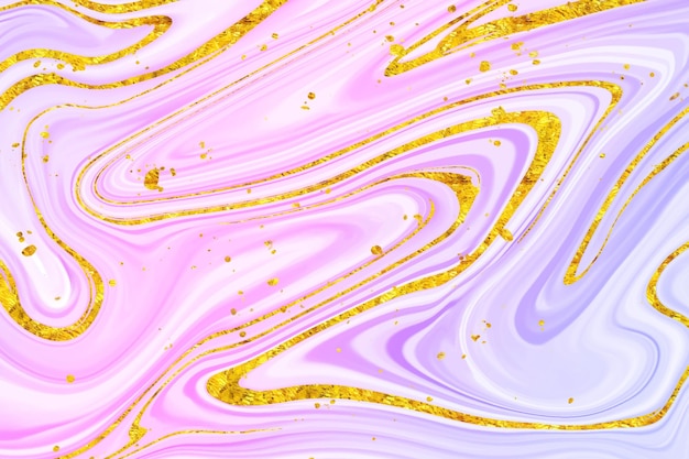 Free vector liquid marble wallpaper with golden elements