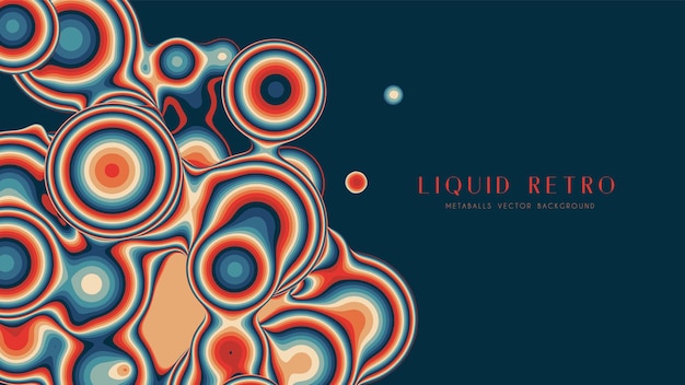 Free vector liquid retro 3d metaball with organic structure abstract vector colorful background fluid futurisctic shapes