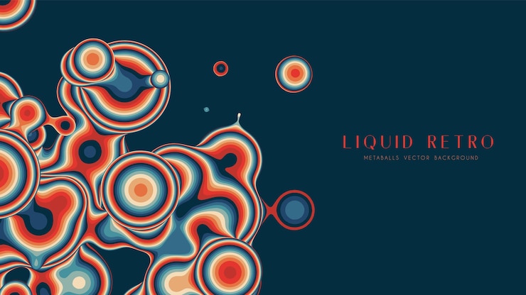 Free Vector liquid retro 3d metaball, with organic structure.