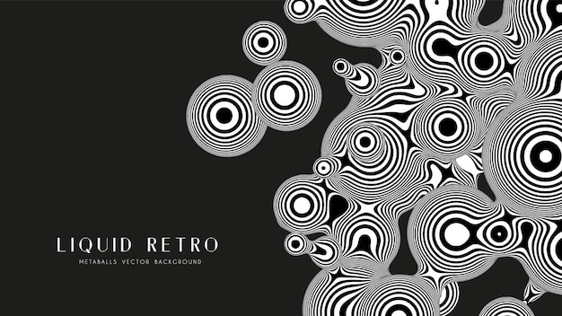 Liquid retro 3D zebra metaball with organic structure