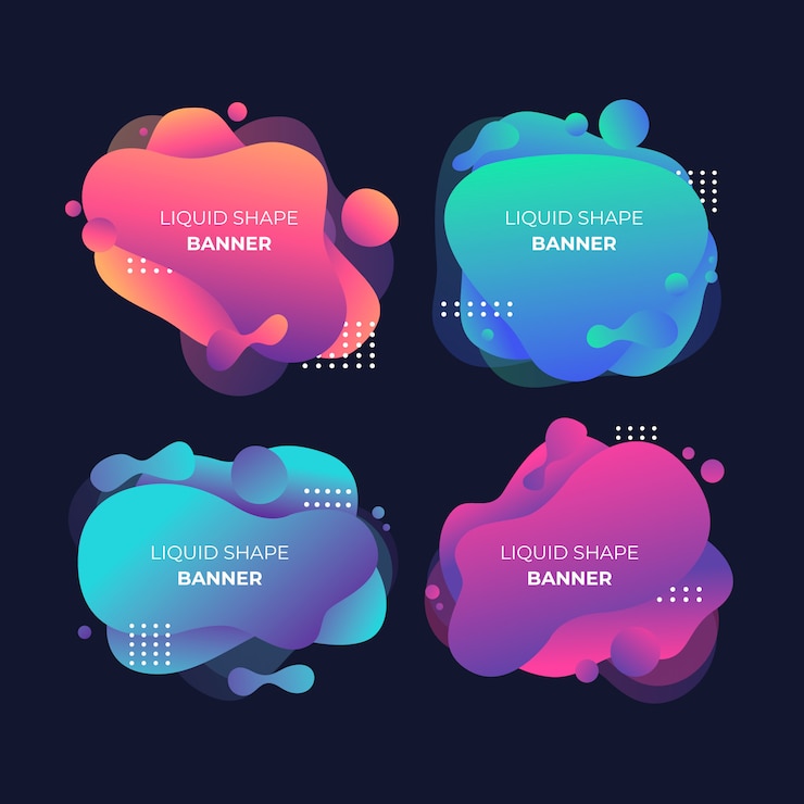 Free Vector liquid shape banner collection
