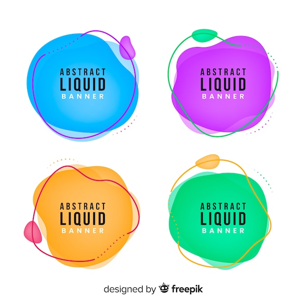 Liquid shapes banner set