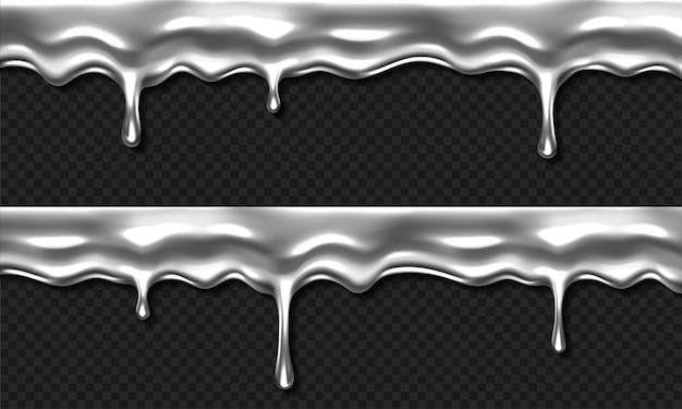 無料ベクター 液体の銀の滴り