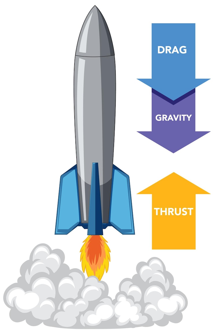 Free Vector liquid and solid rocket anatomy