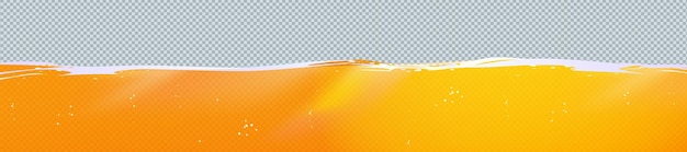 Бесплатное векторное изображение Жидкая желтая вода или сок с пузырьками