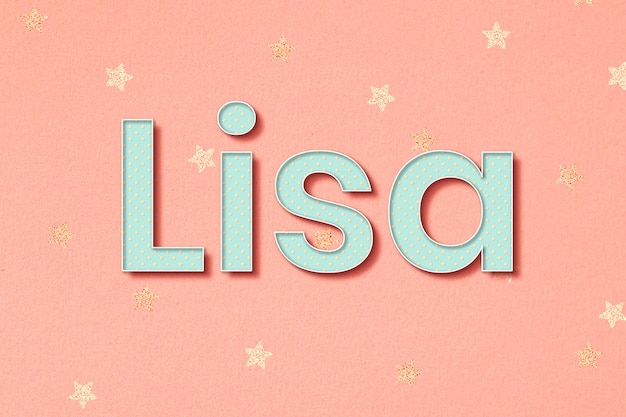 Free vector lisa female name typography vector