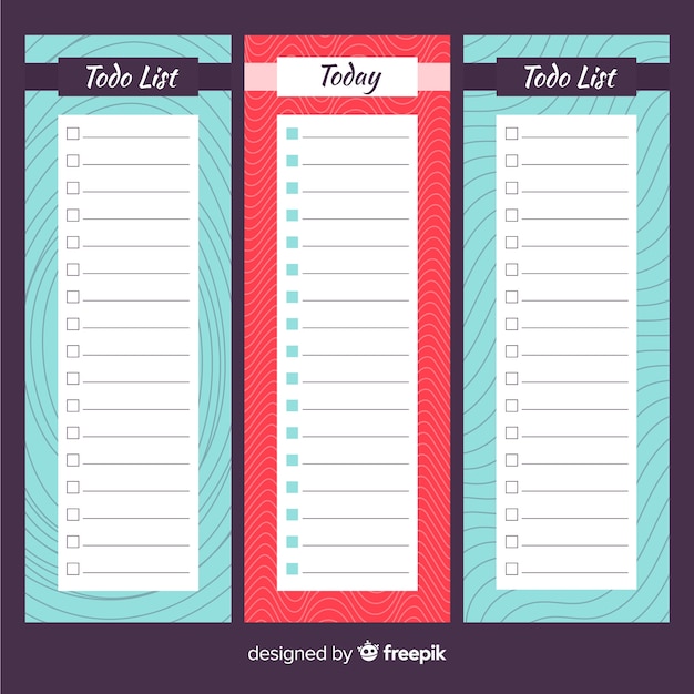 Free vector to do list collection