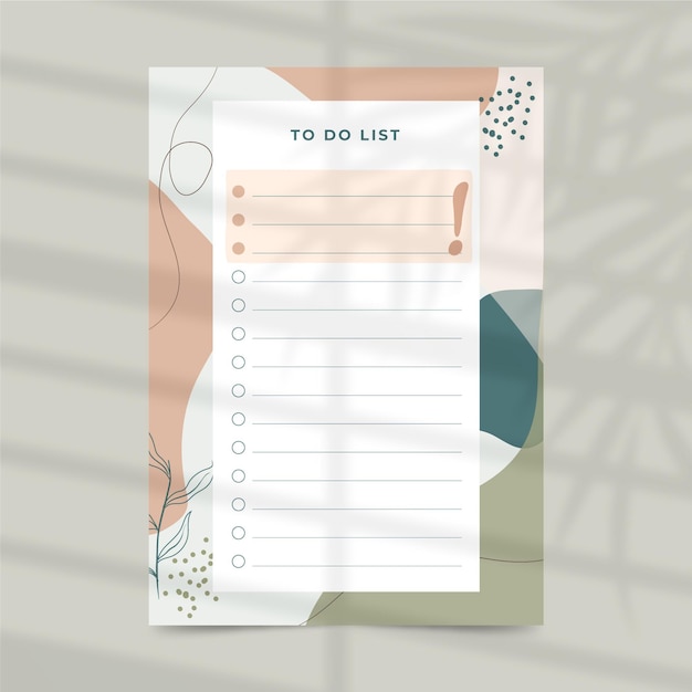 Free vector to do list planner template