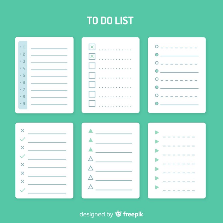 Free Vector to do list set