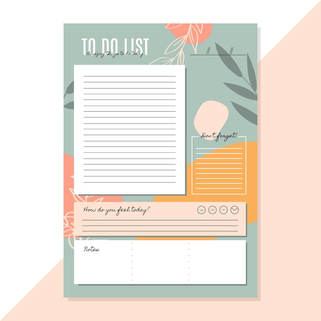 Free vector to do list template with leaves