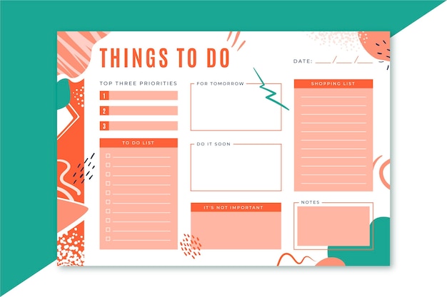 Free vector to do list template