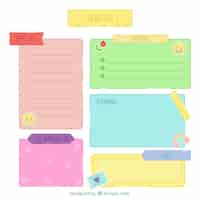 Free vector to do list with colored notes