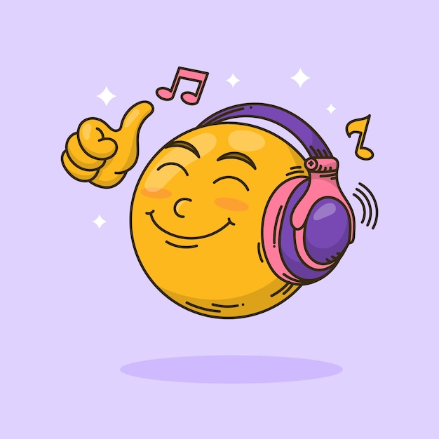 Illustrazione di emoji per ascoltare musica