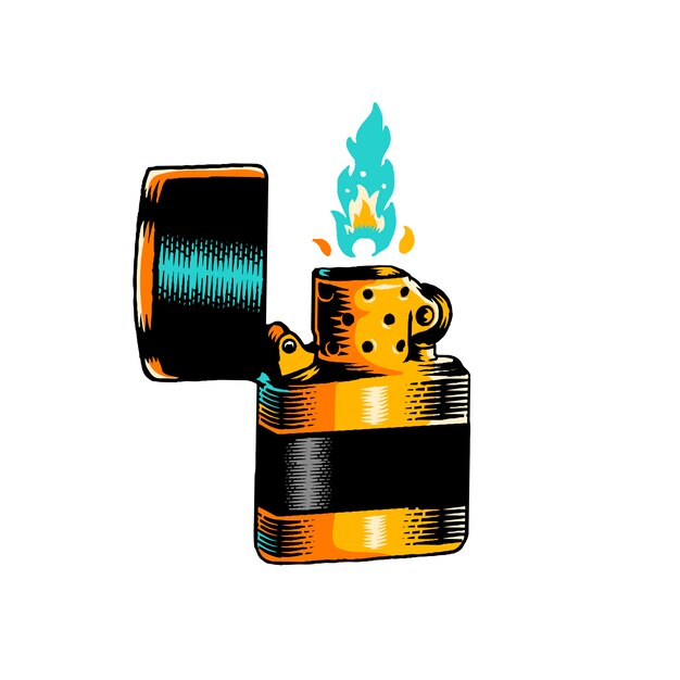 Lit lighter badge