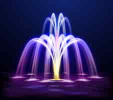 Free vector lit night fountain realistic illustration