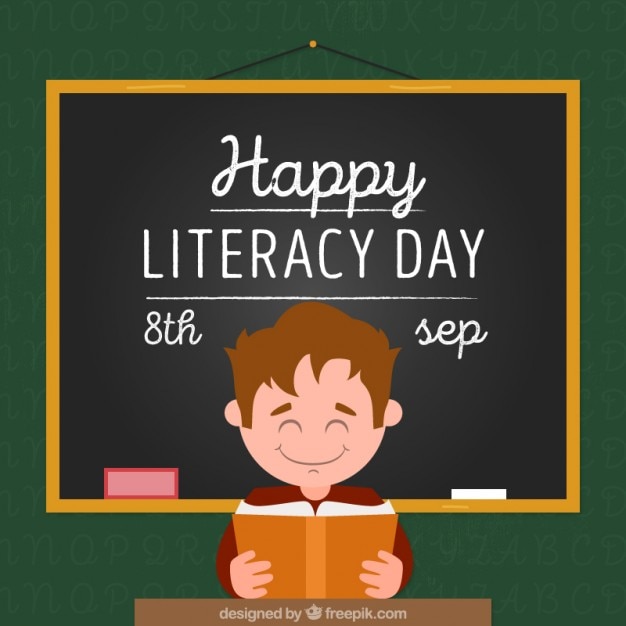 Literacy day background of kid at school