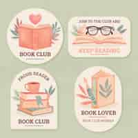 Free vector literature book club labels collection