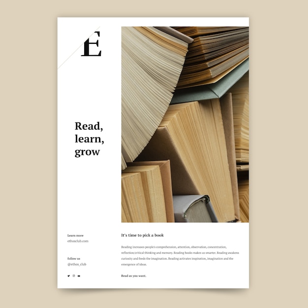 Literature book club poster template