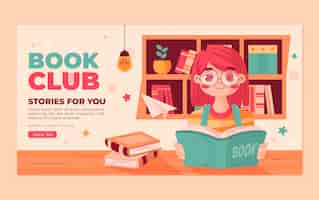 Free vector literature and book club social media promo template