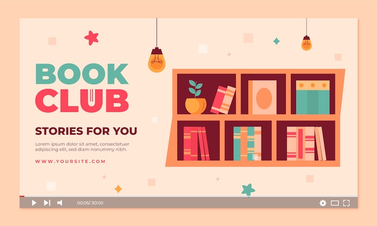 Free Vector literature and book club youtube thumbnail
