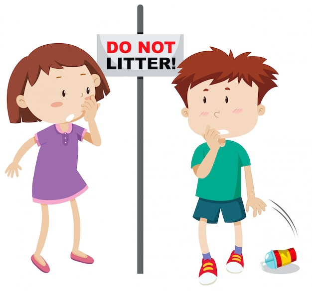 Free vector do not litter scene