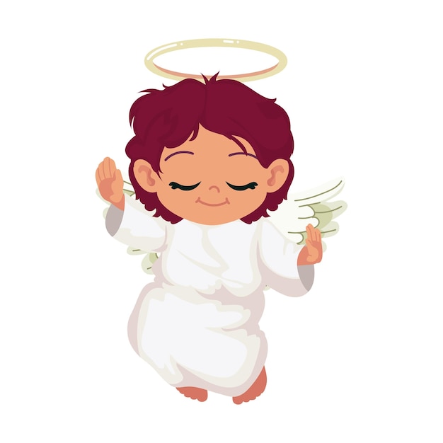 Free vector little angel religious icon isolated