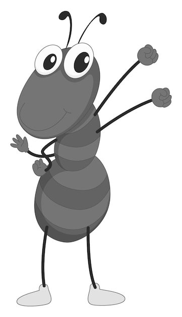 Little ant having arms up