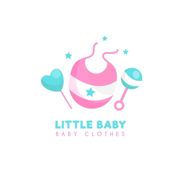 Free vector little baby clothes logo template