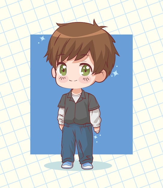 Little boy anime standing