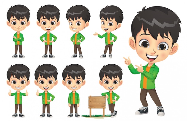 Little boy character set