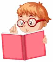 Free vector little boy reading book