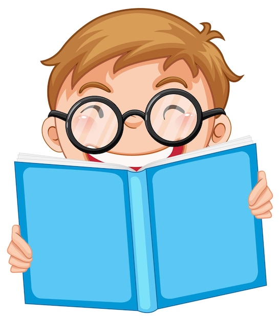 Free vector little boy reading book