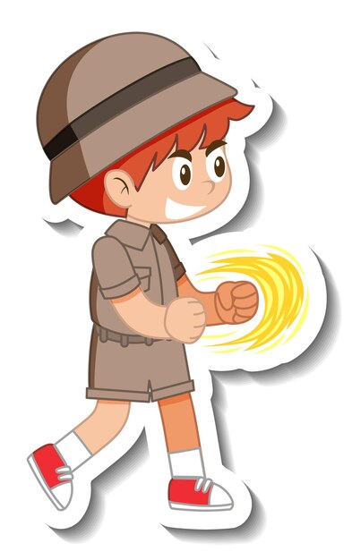 Little boy scout cartoon character sticker