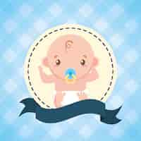 Free vector little boy with pacifier