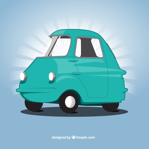 Free vector little car in retro style