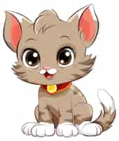 Free vector little cute cat cartoon character