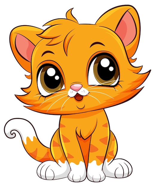 Vettore gratuito piccolo simpatico personaggio dei cartoni animati di gatto
