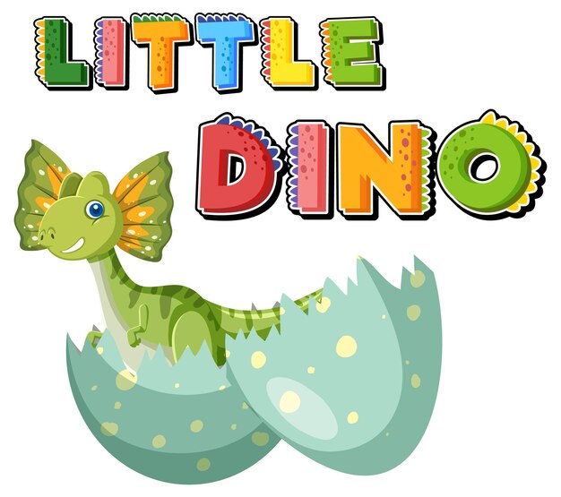 Little cute dinosaur cartoon character