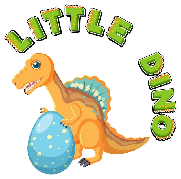 Little cute dinosaur cartoon character