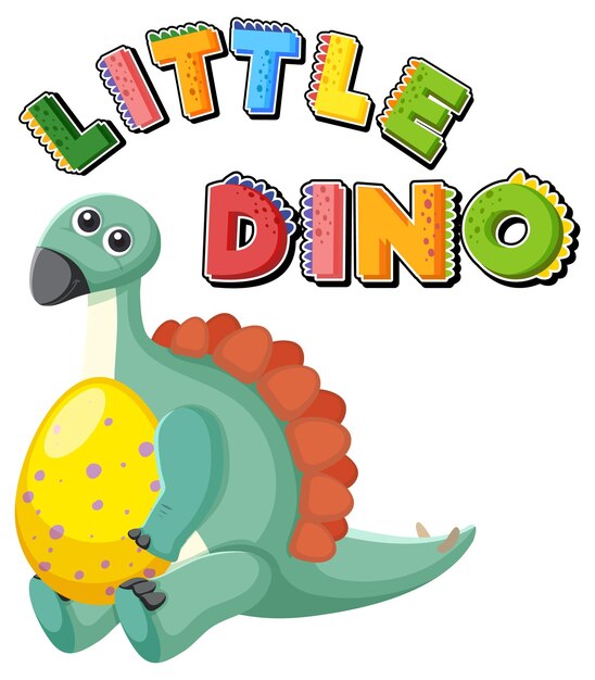 Little cute dinosaur cartoon character