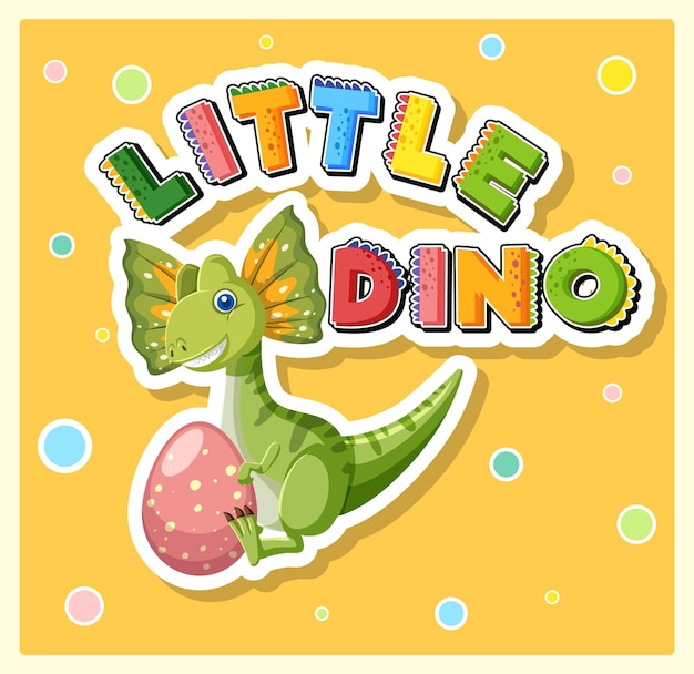 Free vector little cute dinosaur cartoon poster